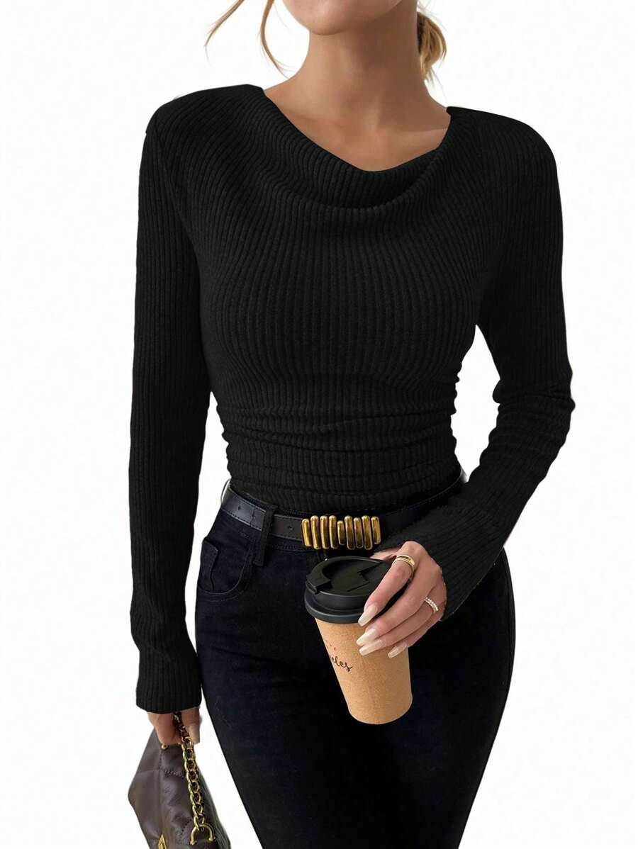 Zofia -  Koszulka  z Luźnym Dekoltem