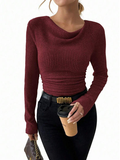 Zofia -  Koszulka  z Luźnym Dekoltem