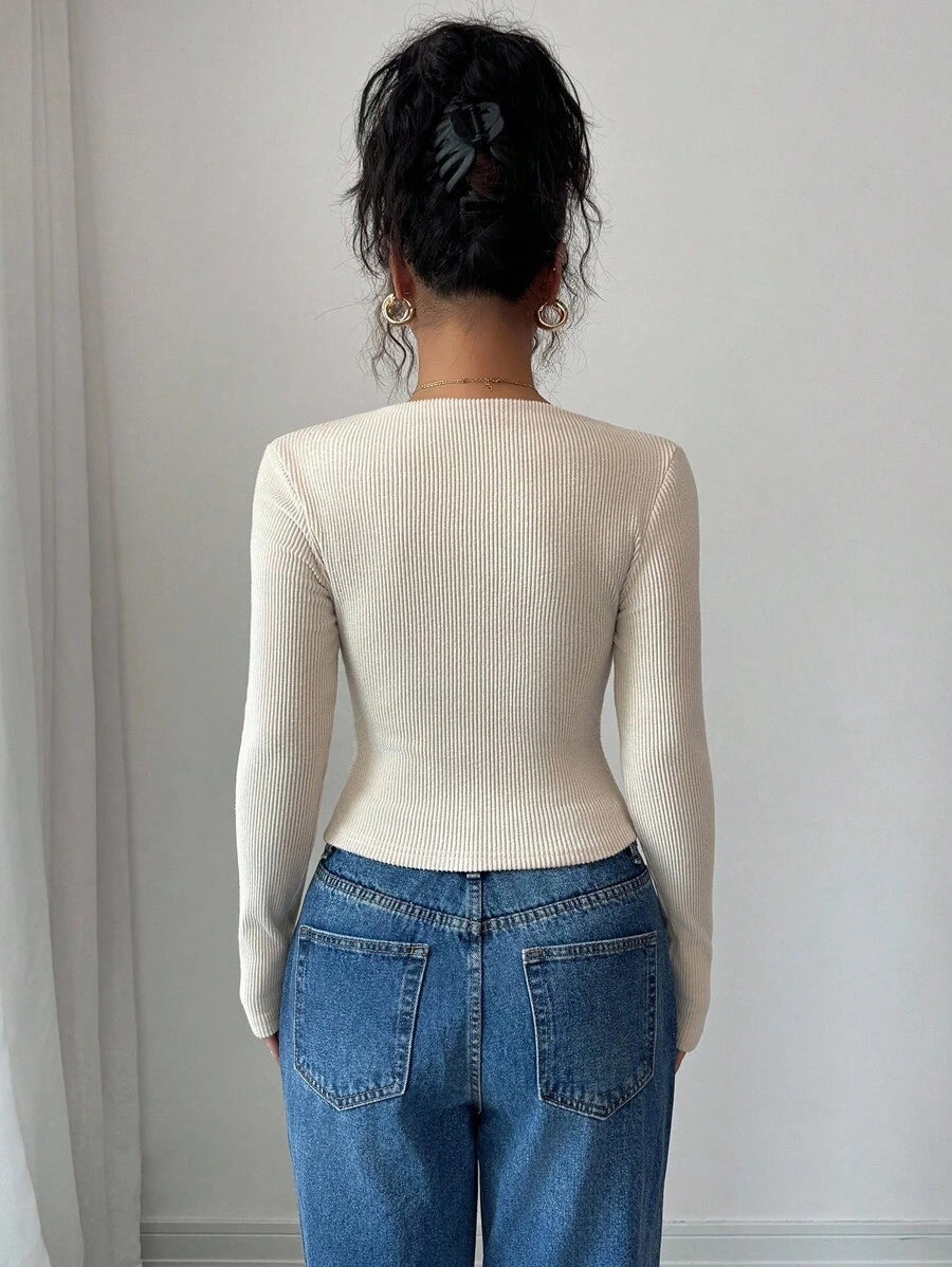 Natalia - Koszulka z Asymetrycznym Kołnierzem