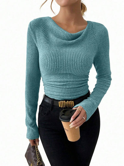 Zofia -  Koszulka  z Luźnym Dekoltem