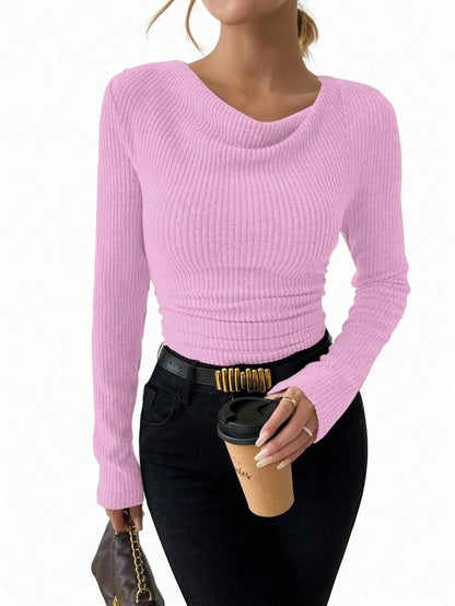 Zofia -  Koszulka  z Luźnym Dekoltem