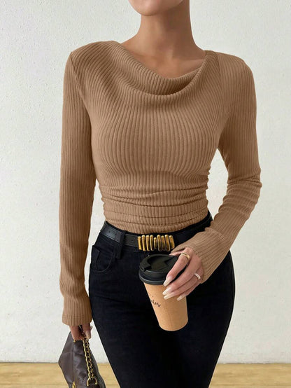 Zofia -  Koszulka  z Luźnym Dekoltem