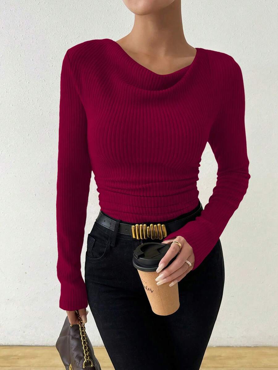 Zofia -  Koszulka  z Luźnym Dekoltem