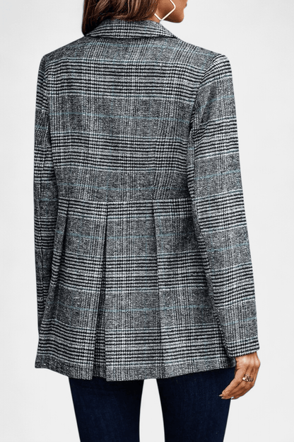 Henrietta – Elegancki Peplum Żakiet w Kratę